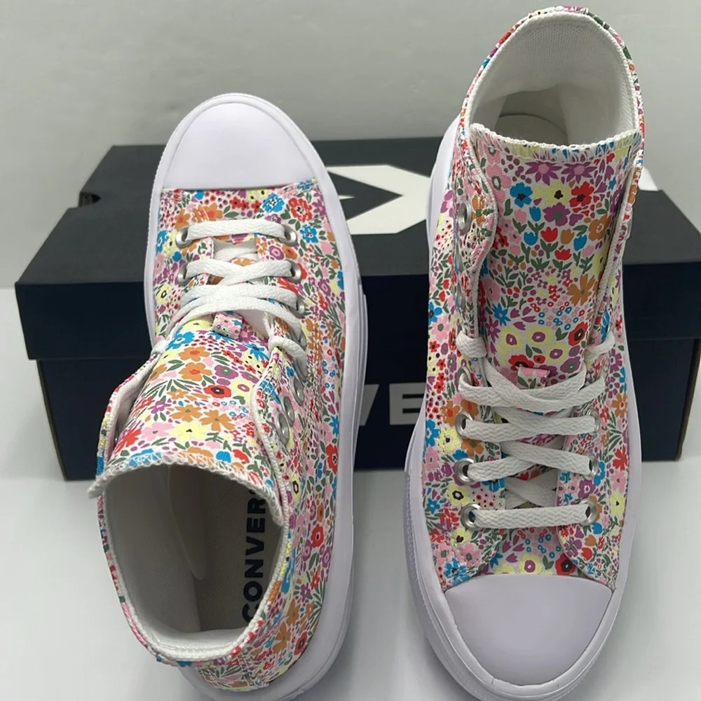 Converse WMNS Platform Sneakers A14968C CTAS MOVE HI WHITE/CACTUS BUD